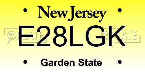 E28LGK New Jersey License Plate