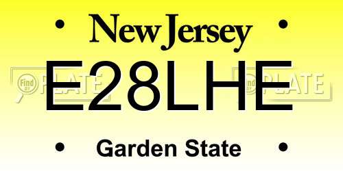 E28LHE New Jersey License Plate