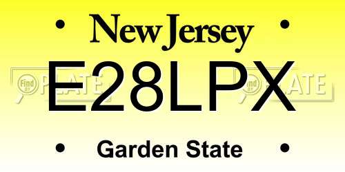 E28LPX New Jersey License Plate
