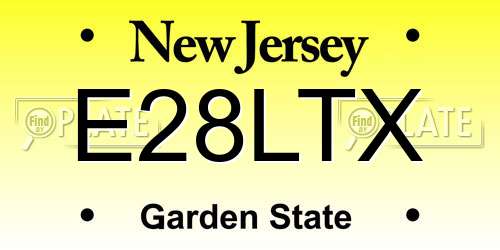 E28LTX New Jersey License Plate