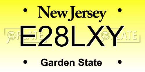 E28LXY New Jersey License Plate