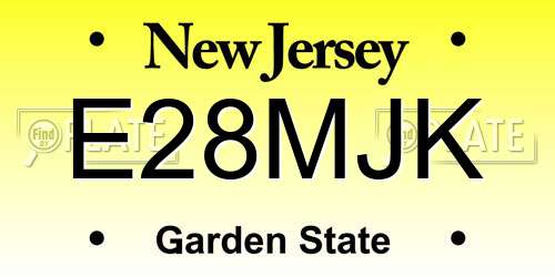 E28MJK New Jersey License Plate