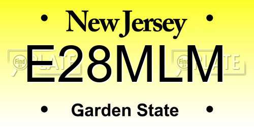 E28MLM New Jersey License Plate