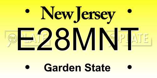 E28MNT New Jersey License Plate