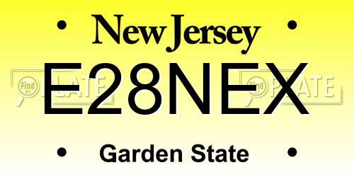 E28NEX New Jersey License Plate