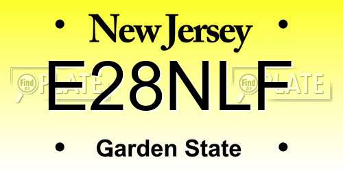 E28NLF New Jersey License Plate
