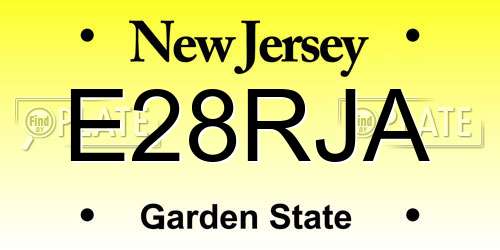 E28RJA New Jersey License Plate