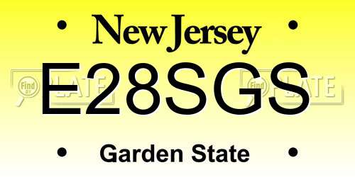 E28SGS New Jersey License Plate