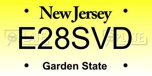 E28SVD New Jersey License Plate