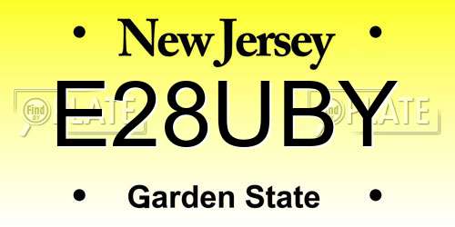 E28UBY New Jersey License Plate