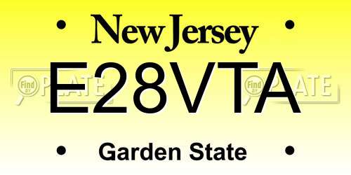 E28VTA New Jersey License Plate
