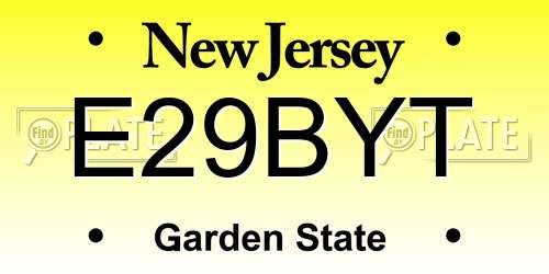 E29BYT New Jersey License Plate