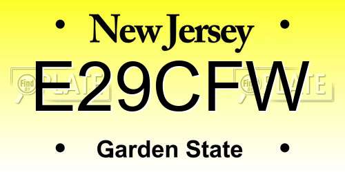 E29CFW New Jersey License Plate