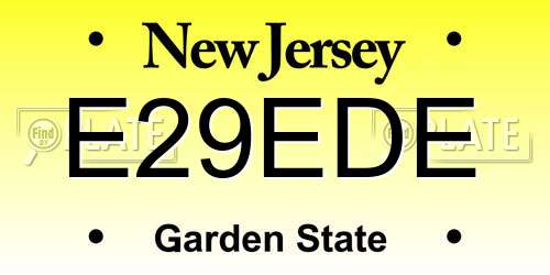 E29EDE New Jersey License Plate