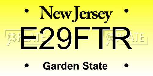E29FTR New Jersey License Plate