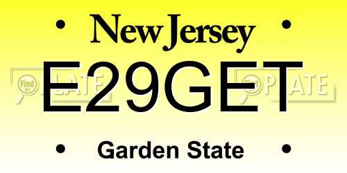 E29GET New Jersey License Plate
