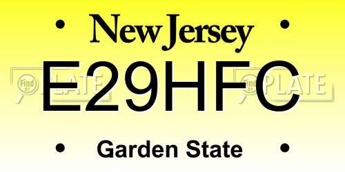 E29HFC New Jersey License Plate