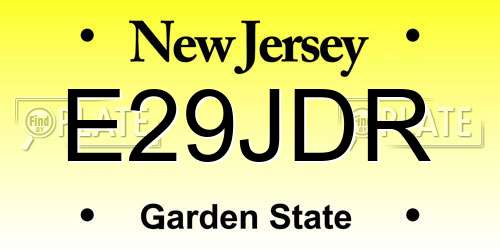 E29JDR New Jersey License Plate