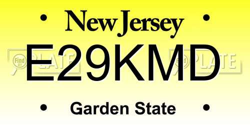 E29KMD New Jersey License Plate