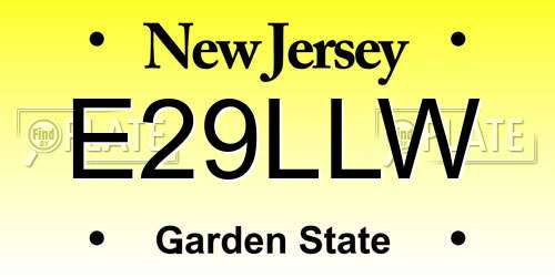 E29LLW New Jersey License Plate