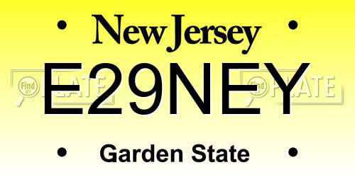 E29NEY New Jersey License Plate