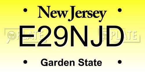 E29NJD New Jersey License Plate