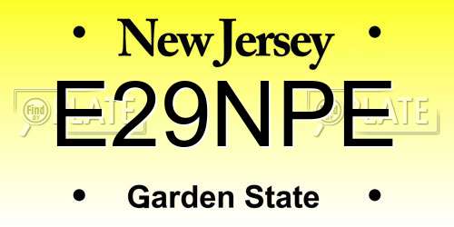 E29NPE New Jersey License Plate