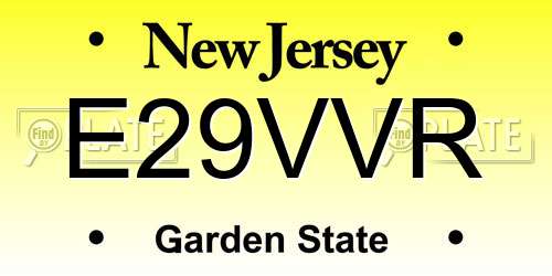 E29VVR New Jersey License Plate