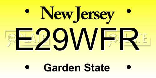 E29WFR New Jersey License Plate