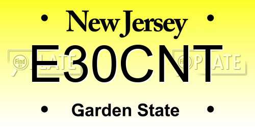 E30CNT New Jersey License Plate