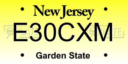 E30CXM New Jersey License Plate