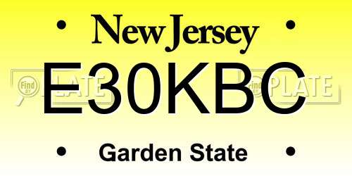 E30KBC New Jersey License Plate