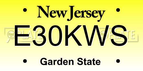E30KWS New Jersey License Plate