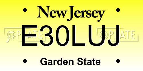 E30LUJ New Jersey License Plate