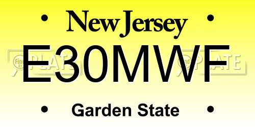 E30MWF New Jersey License Plate