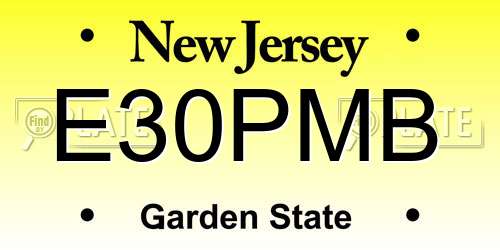 E30PMB New Jersey License Plate