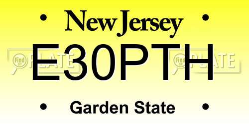 E30PTH New Jersey License Plate