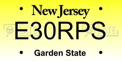 E30RPS New Jersey License Plate