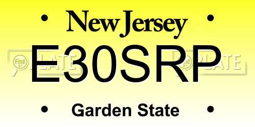 E30SRP New Jersey License Plate