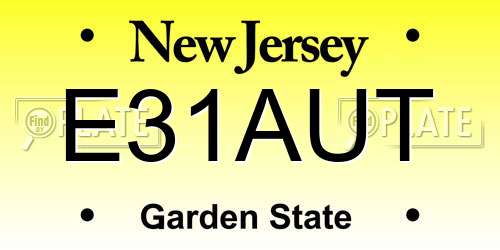 E31AUT New Jersey License Plate