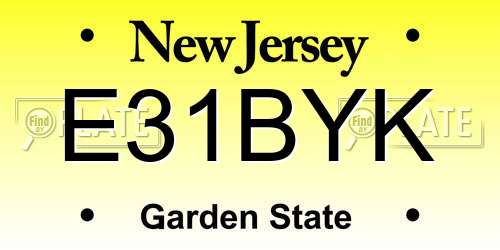 E31BYK New Jersey License Plate