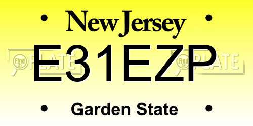 E31EZP New Jersey License Plate