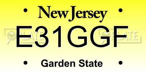 E31GGF New Jersey License Plate