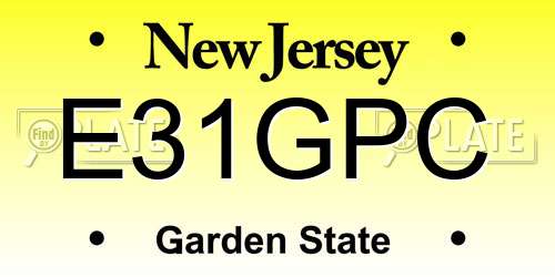 E31GPC New Jersey License Plate