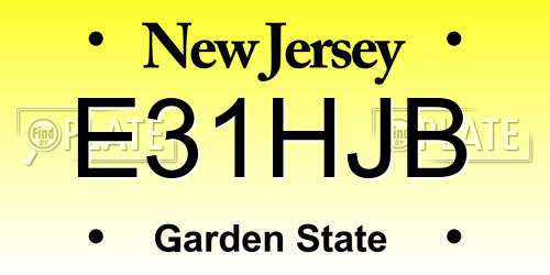 E31HJB New Jersey License Plate