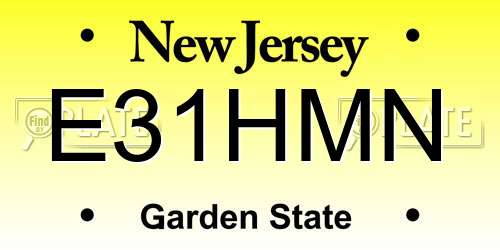 E31HMN New Jersey License Plate