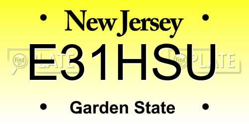 E31HSU New Jersey License Plate