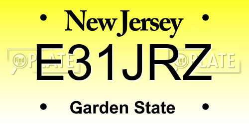 E31JRZ New Jersey License Plate