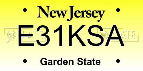 E31KSA New Jersey License Plate