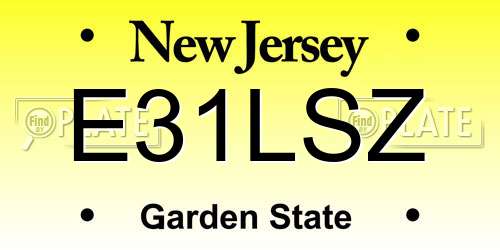 E31LSZ New Jersey License Plate